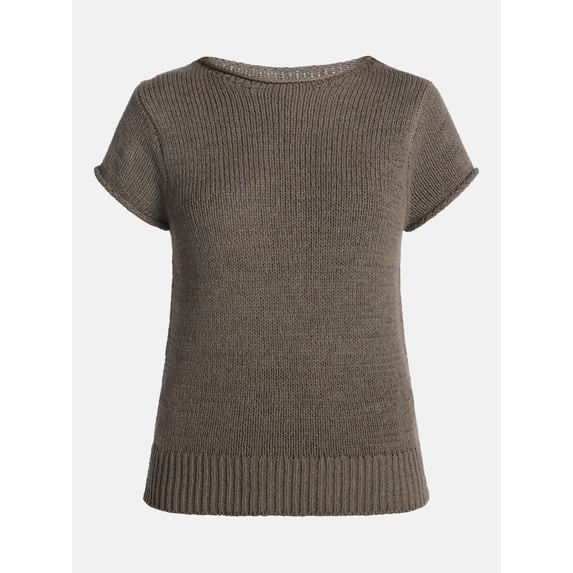 Scenario Women's and Women's Plus Pullover Rollneck Lightweight Sweater with Short Sleeves, Sizes... | Walmart (US)