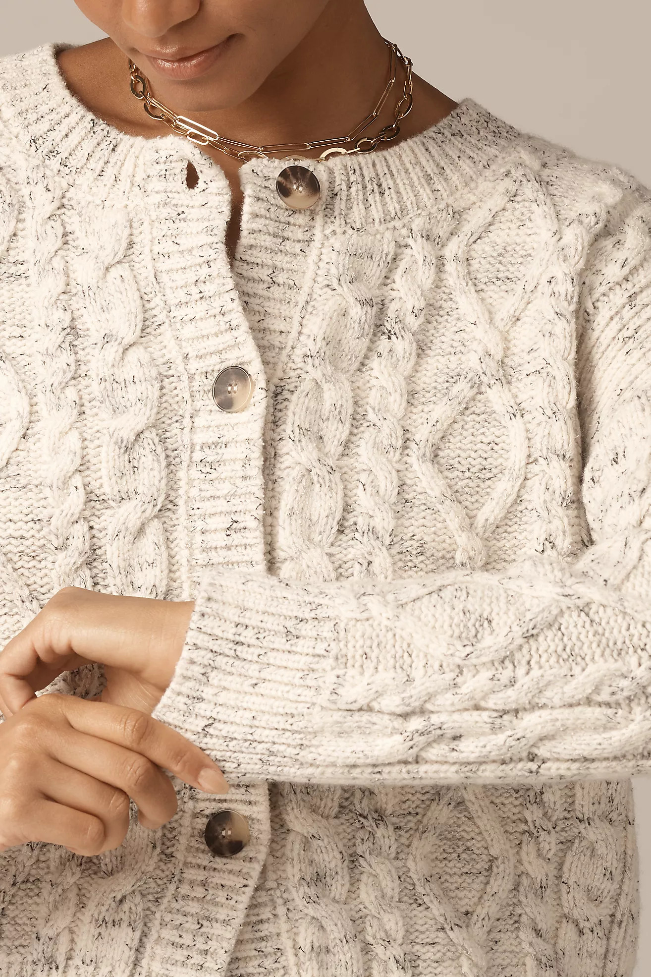 Maeve Wool Blend Cable-Knit Cardigan Sweater | Anthropologie (US)