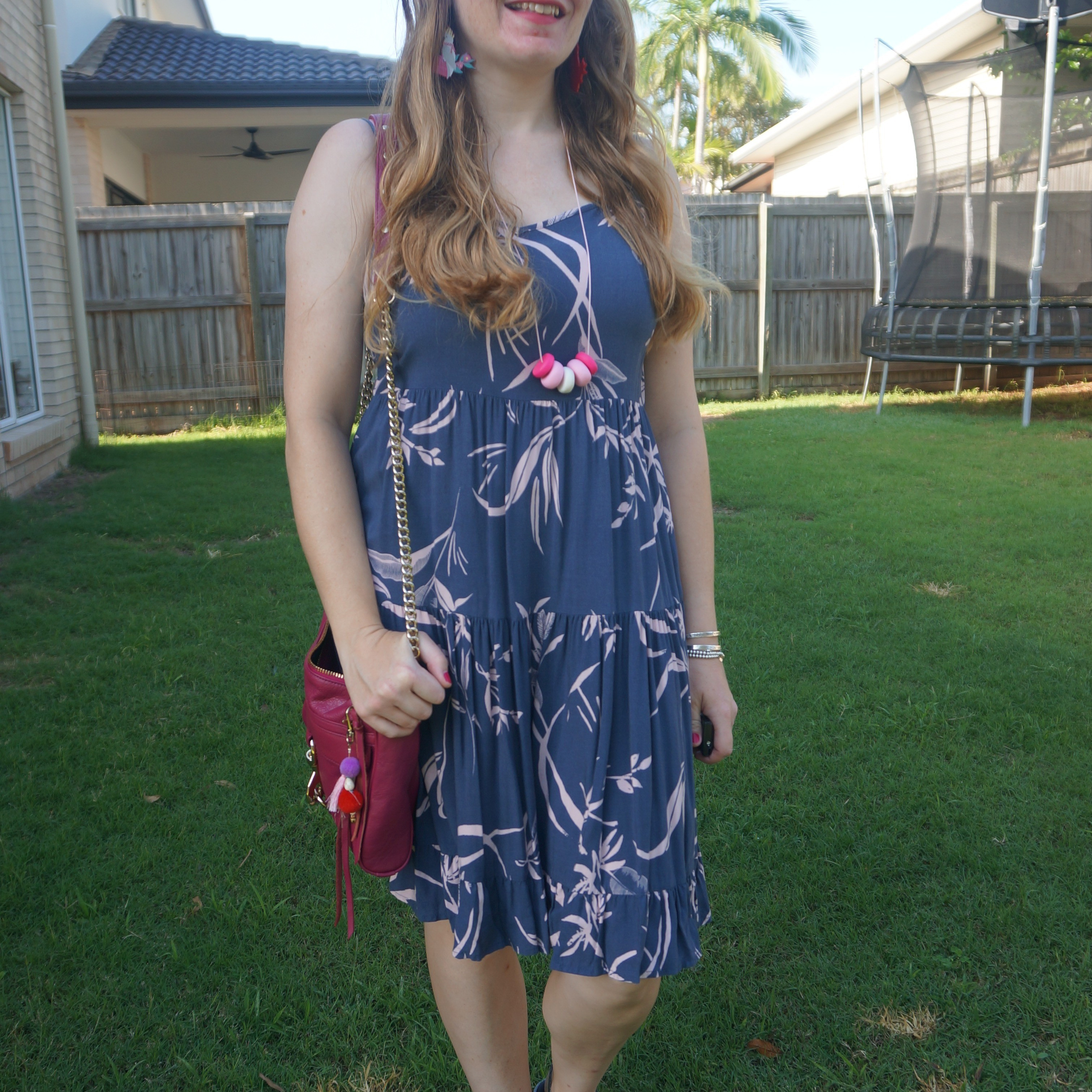 Kmart Anko blue printed tiered sundress with pink Rebecca Minkoff MAC bag 💙

#LTKbag #LTKsummer #LTKaustralia