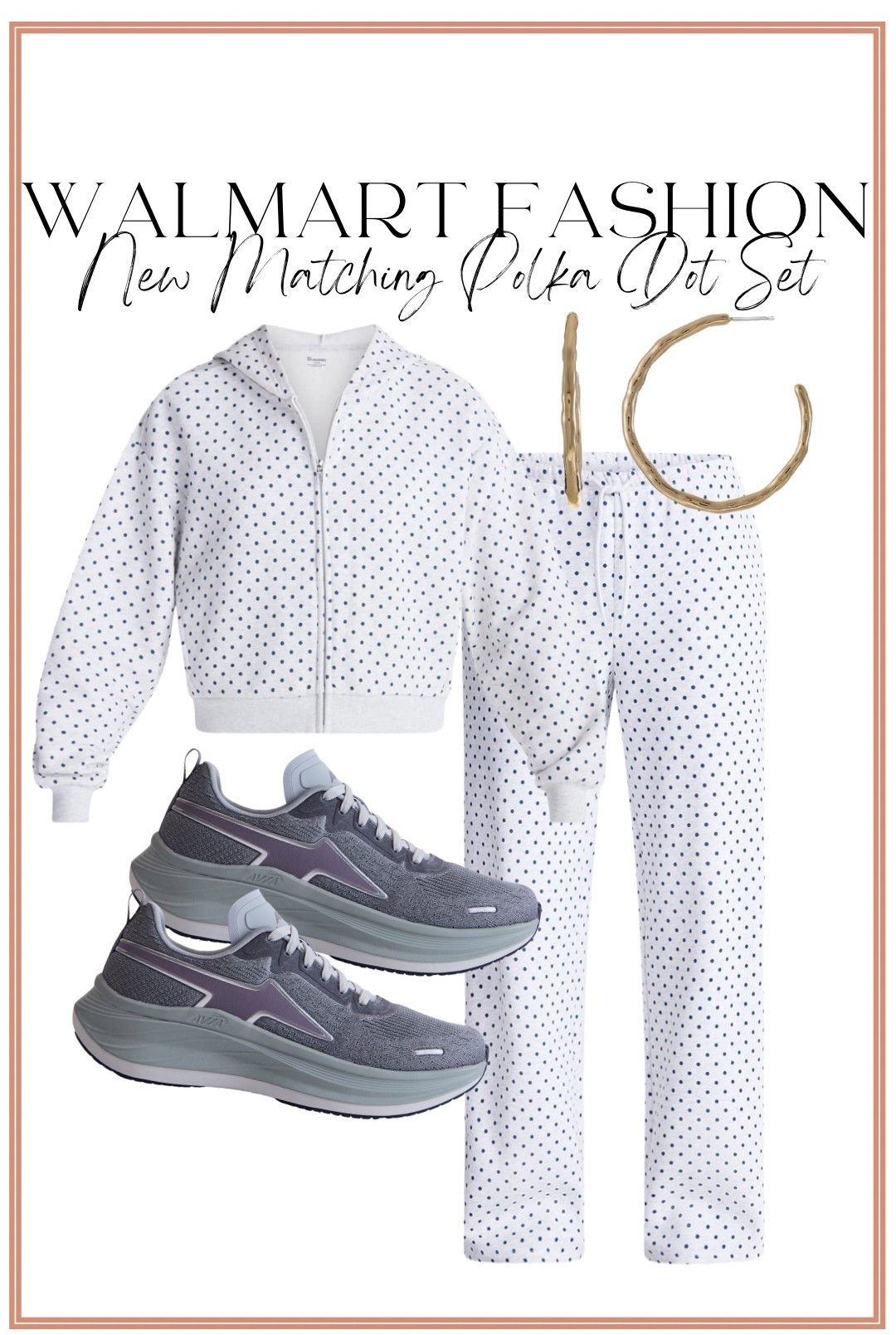The CUTEST new Walmart fashion comfy set! 💙 This polka dot matching set has such a fun, classic look with the zip-up jacket and coordinating pants, and it’s one of those outfits that makes getting dressed so easy. Add sneakers and gold hoops and you have the perfect comfy outfit for school drop-off, errands, travel days or just running around town. I love finding Walmart matching sets that are comfortable enough for lounging but cute enough to wear out!

#walmartfashion #walmartfinds #walmartstyle #walmartnewarrivals #walmartoutfit #walmartfashionfinds #affordablefashion #affordablestyle #polkadots #matchingset #comfyoutfit #casualoutfit #athleisurestyle #traveloutfit #schooldropoffstyle #momstyle

#LTKootd #LTKPetite