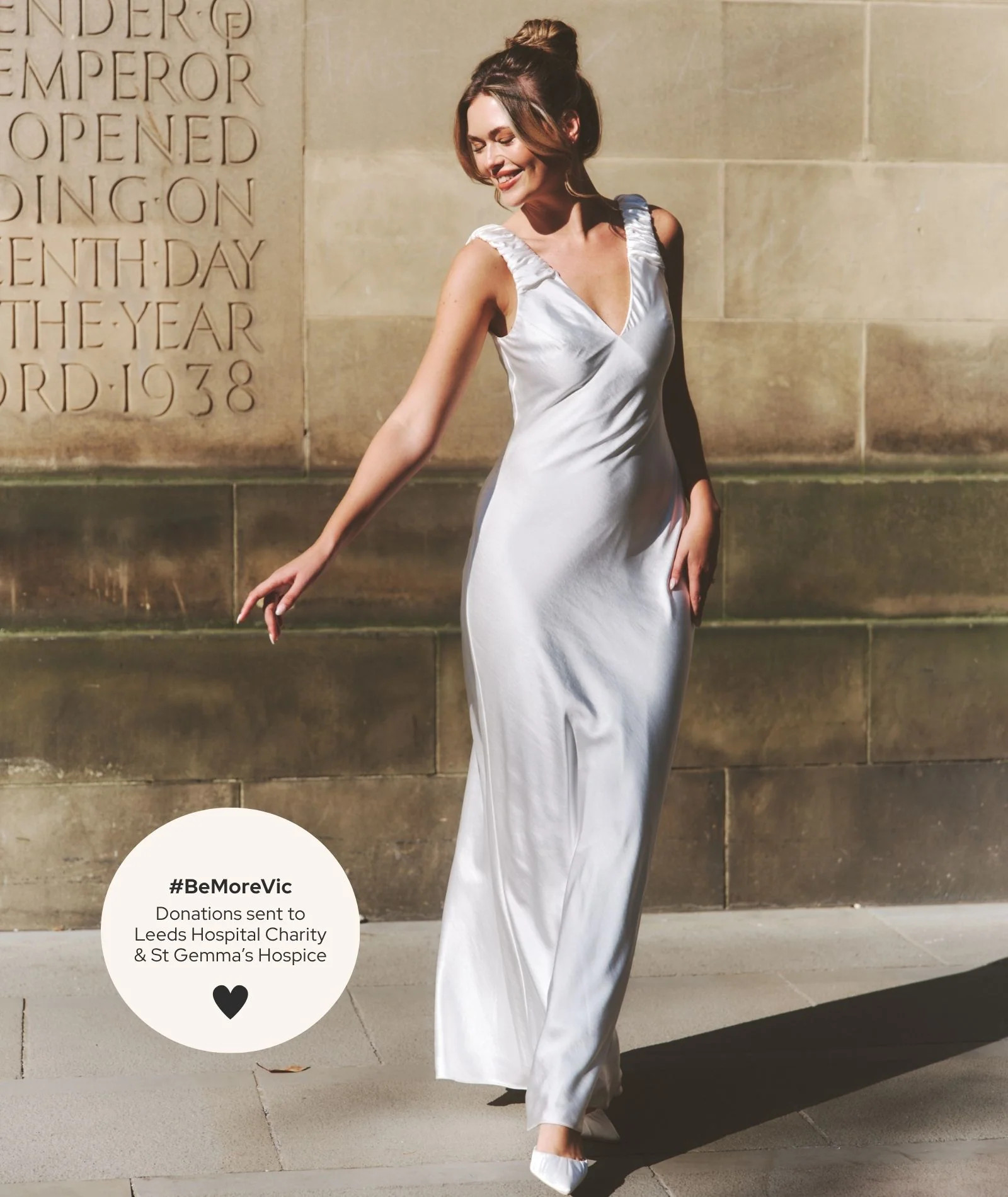 V Neck Satin Maxi Dress – White | Six Stories