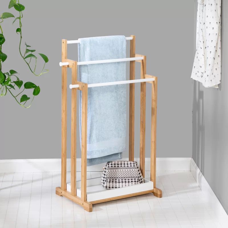 Mahika Bamboo Bath Free Standing Towel Rack | Wayfair North America