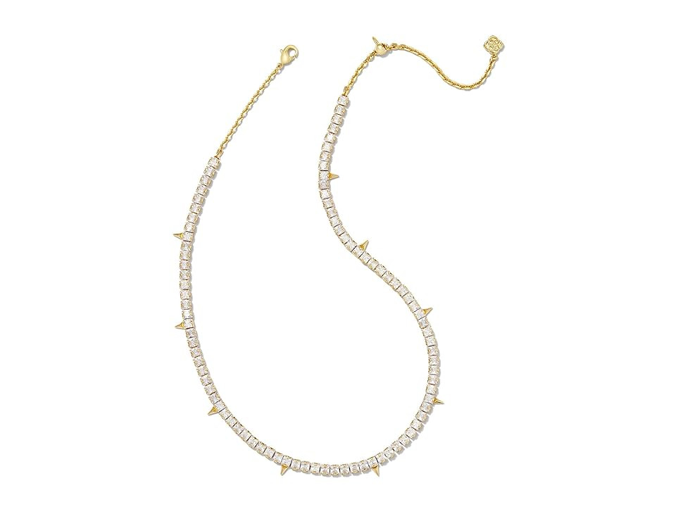 Kendra Scott Jacqueline Tennis Women's Necklace Women's Necklace Gold White Crystal, Brass | Zappos