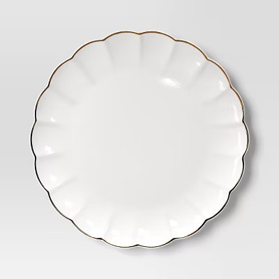 8.125" Stoneware Scalloped Salad Plate Gold Rim - Threshold™ | Target
