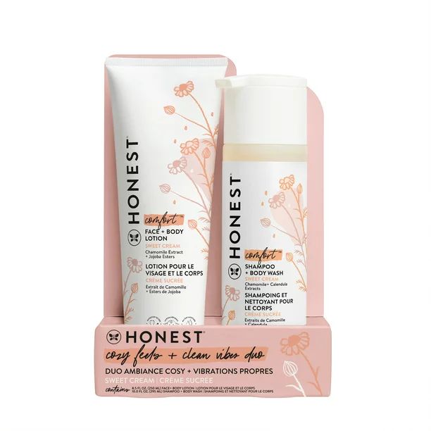 The Honest Company Baby Shampoo + Lotion Set, Comfort, Sweet Cream, 18.5 Fl. Oz. - Walmart.com | Walmart (US)