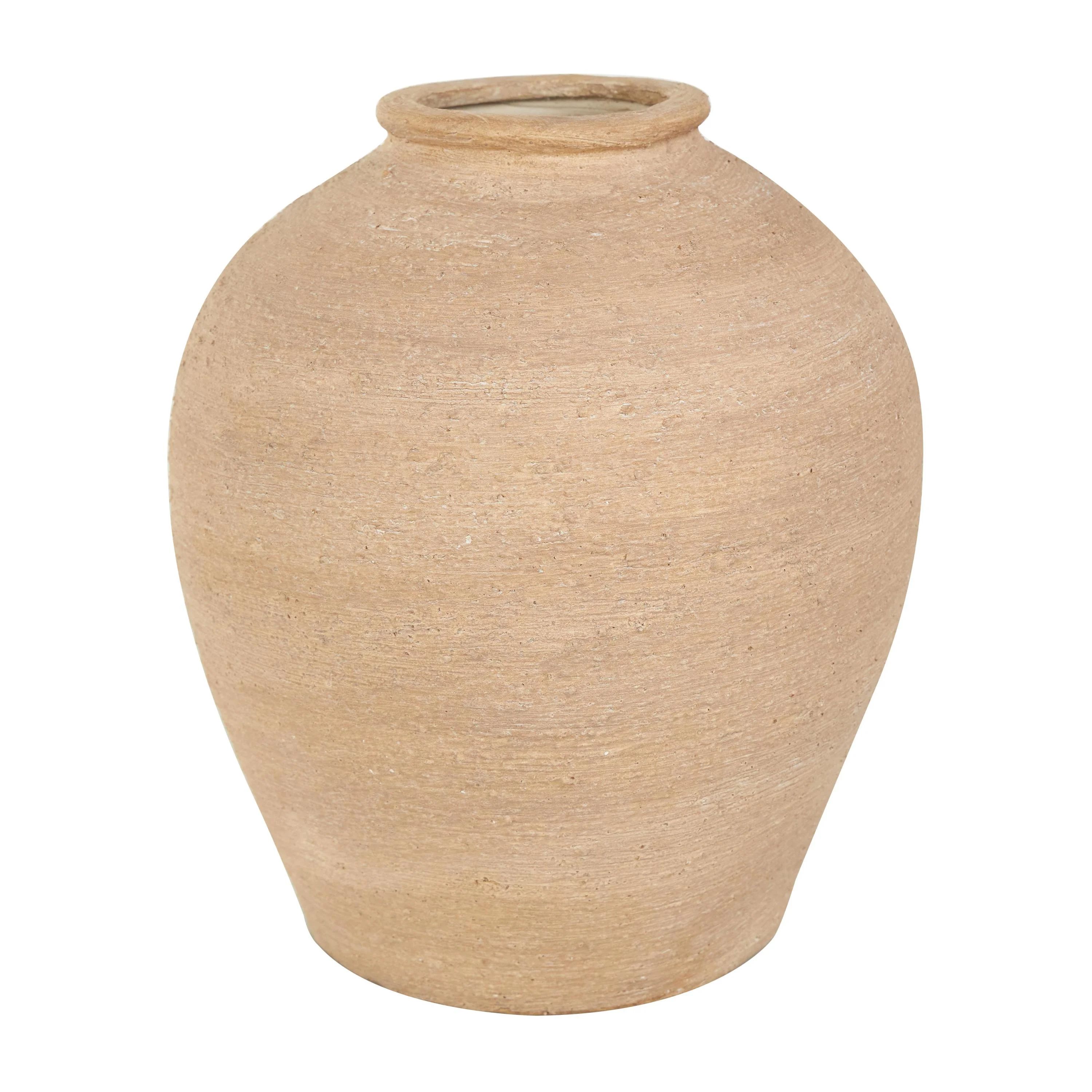 The Novogratz 11" Wide Textured Beige Porcelain Ceramic Vase | Walmart (US)