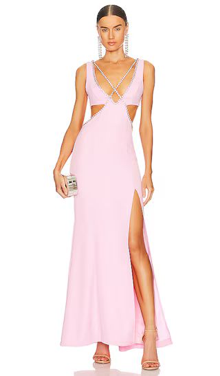 Matteson Gown in Bubblegum Pink Dress Light Pink Dress Rhinestone Dress Barbie Pink Dress | Revolve Clothing (Global)