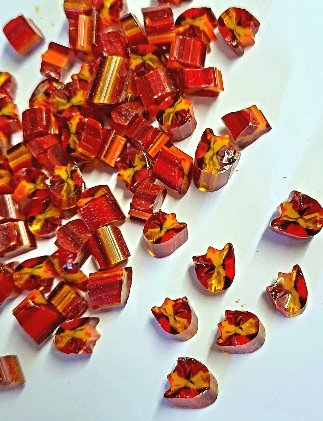 Vitrigraph Tulip Murrine Bell Flower Red/orange/yellow Vitrigraph Fused Glass Slices  Slices 90CO... | Etsy (US)