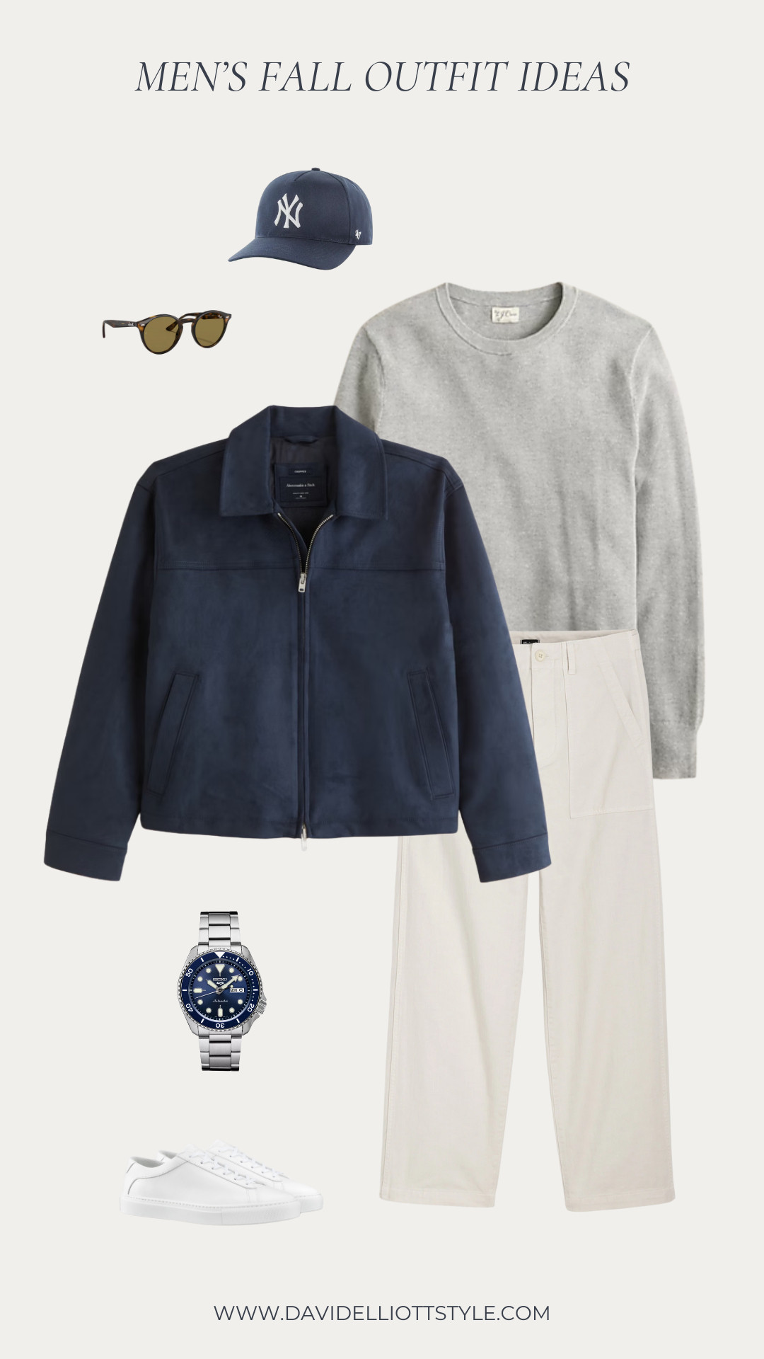 Navy, grey, and cream fall transition outfit for men!  

 #LTKMens