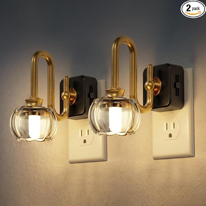 JandCase Night Light, Night Lights Plug into Wall, Glass LED Nightlight, 0-100 LM Dimmable Nightl... | Amazon (US)