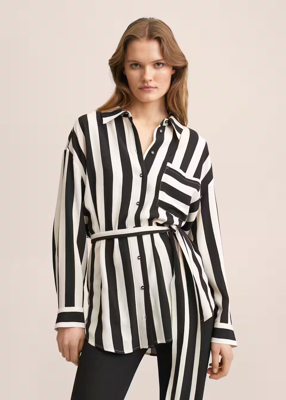 Oversize striped shirt | MANGO (UK)