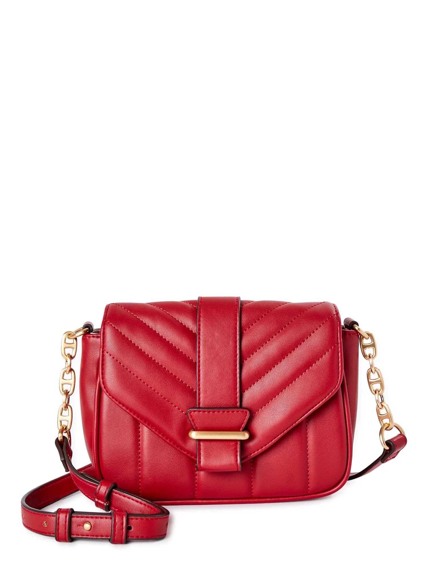 Time and Tru Women’s Camber Crossbody Handbag Red | Walmart (US)