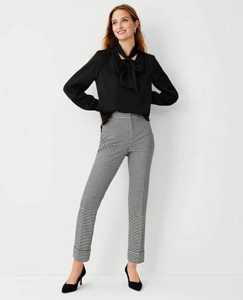The Petite High Waist Everyday Ankle Pant in Houndstooth | Ann Taylor (US)