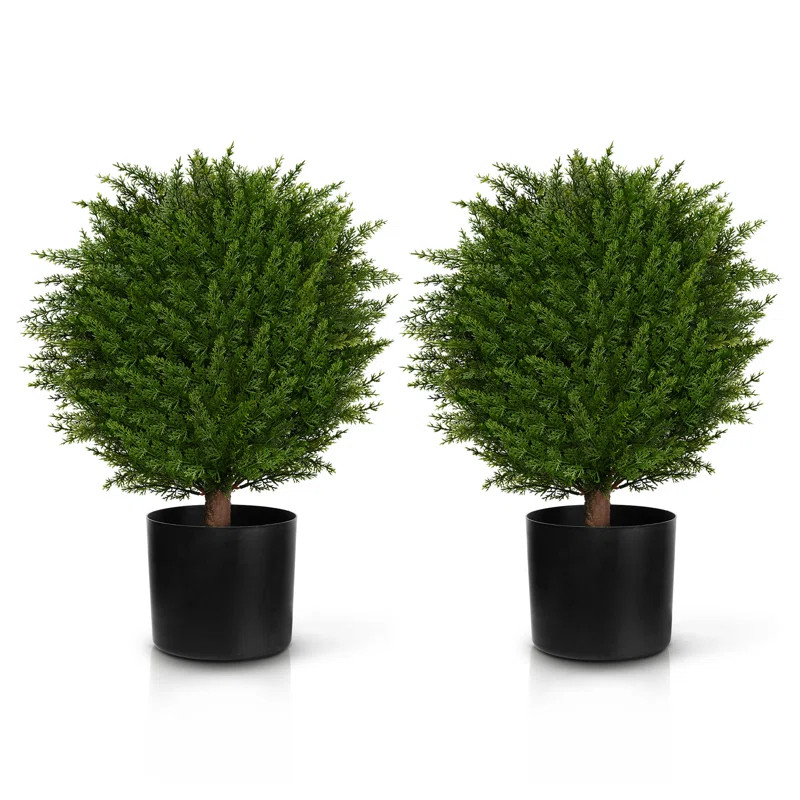 20" Faux Cedar Tree in Pot (Set of 2) | Wayfair North America