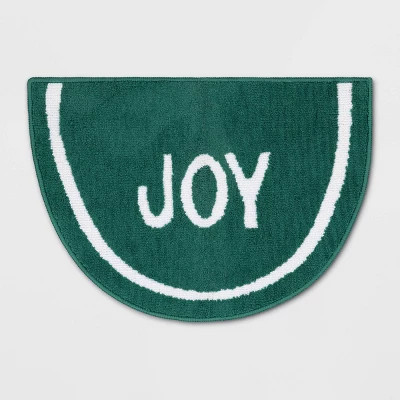 17"x24" 'Joy' Christmas Bath Rug Green - Wondershop™ | Target