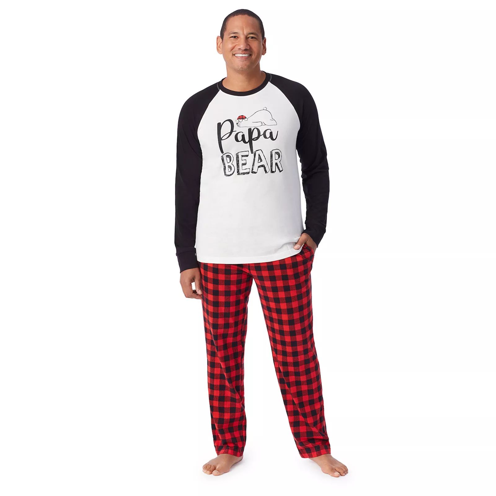 Big & Tall Jammies For Your Families Climatesmart Cool Bear Raglan Top & Pants Pajama Set by Cuddl D | Kohl's