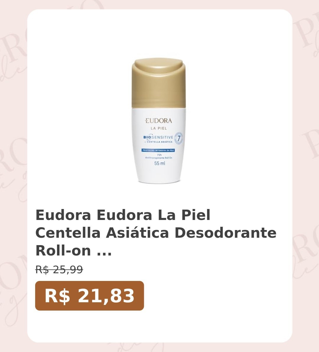 Eudora Eudora La Piel Centella Asiática Desodorante Roll-on 55ml
