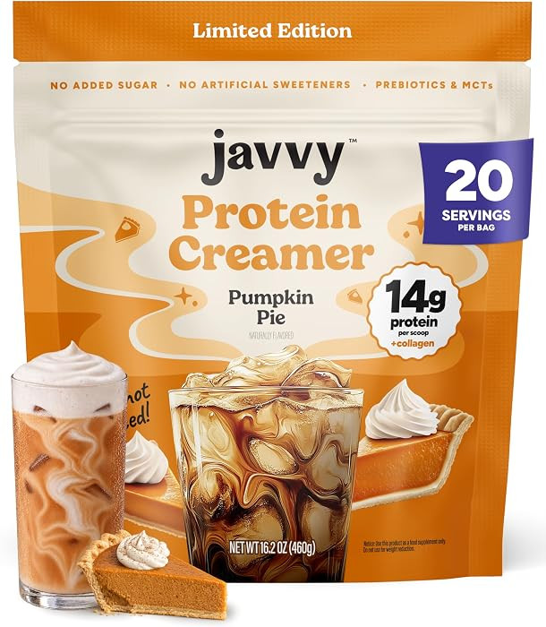 Javvy Protein Coffee Creamer, Pumpkin Pie, Dairy-Based | Amazon (US)