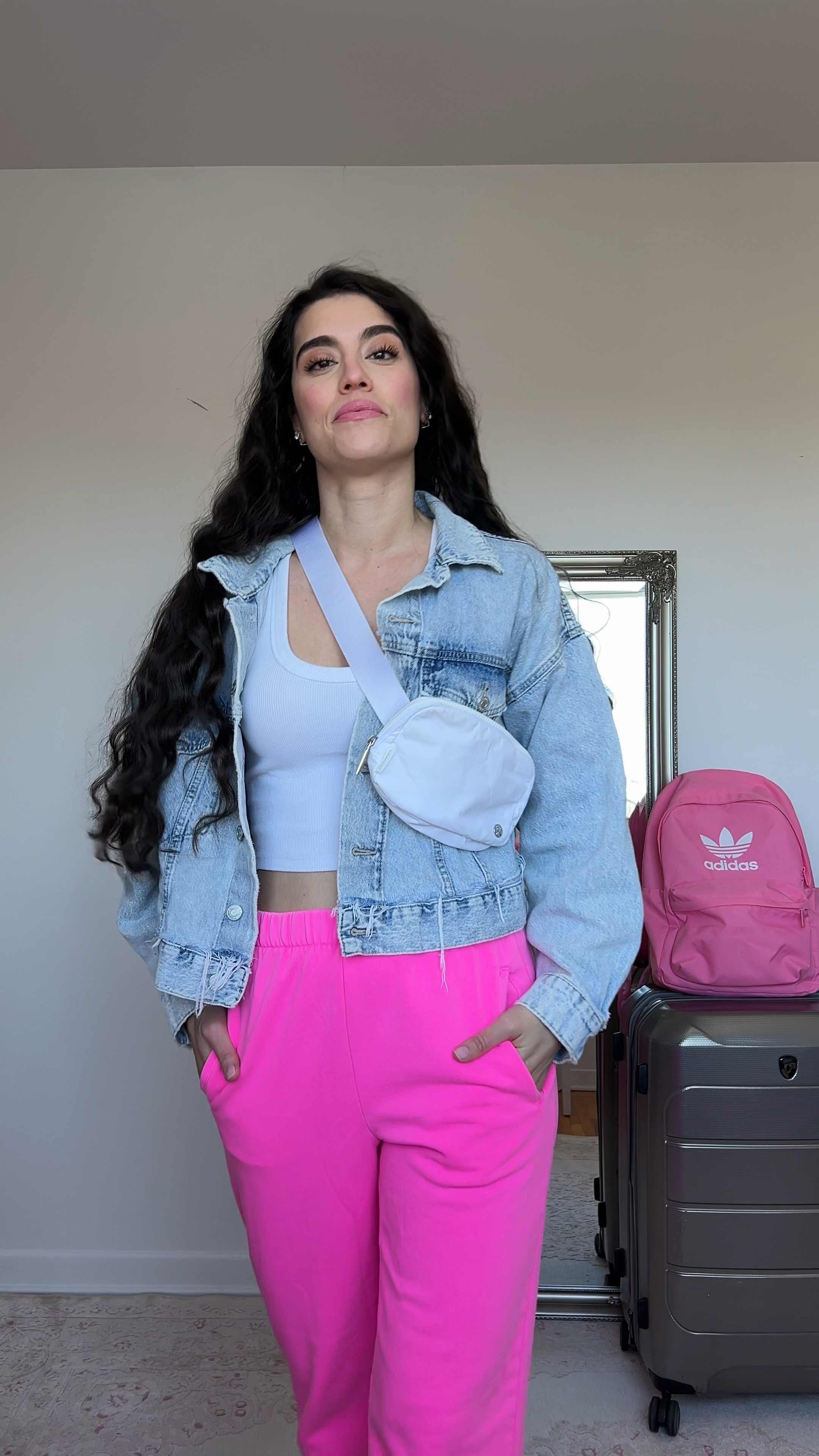 Airport outfit 
travel outfit 
Comfy pink gap sweatpants 

#LTKstyletip #LTKfindsunder50 #LTKtravel