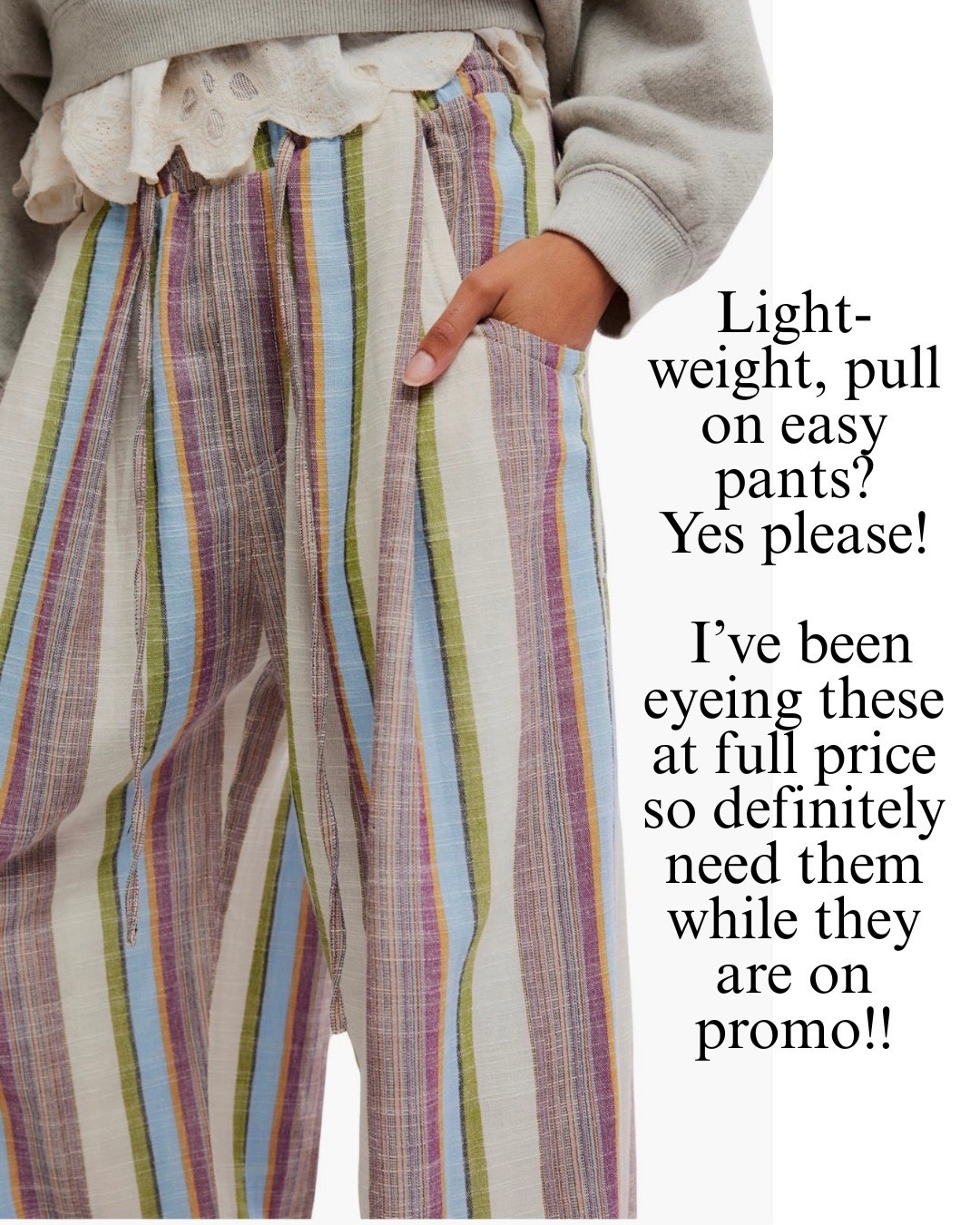 Sale ends Sunday 
Free people 
Gauzy loose pull on pants for spring and summer! 
So cute with just a simple white tee and flip flops, or wear with your swim suit! 
Great item to pack for spring vacation  

#LTKSaleAlert #LTKSwim #LTKFestival