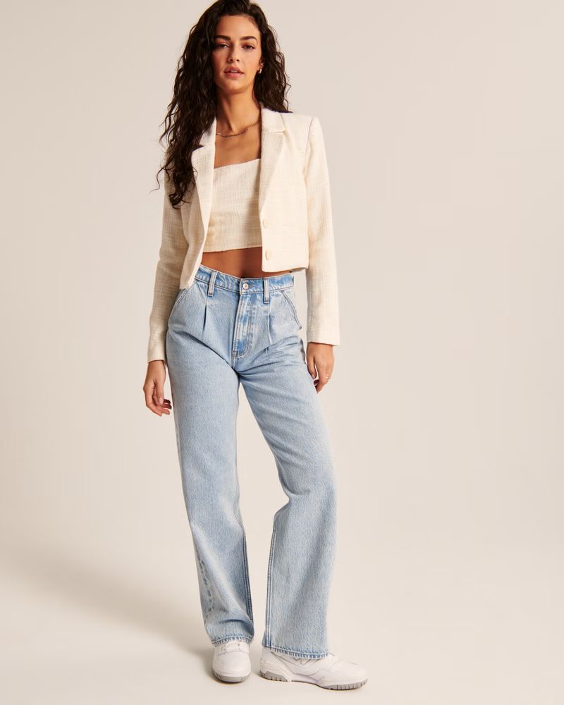 Cropped Tweed Blazer | Abercrombie & Fitch (US)