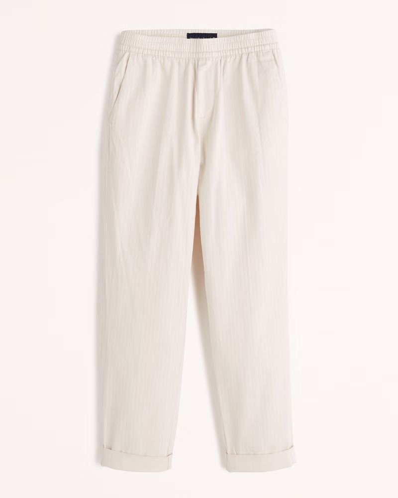 Relaxed Herringbone Tailored Pant | Abercrombie & Fitch (US)