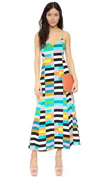 Mara Hoffman Flag Stripe Tie Back Dress - Black Multi | Shopbop