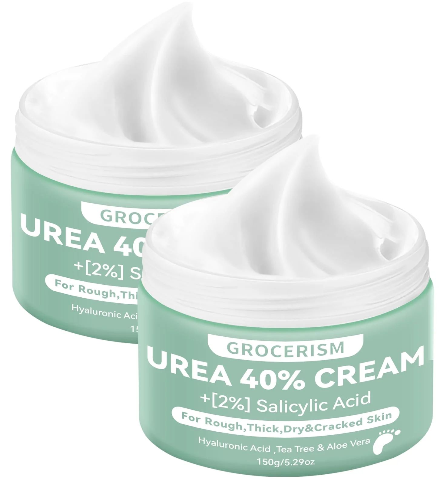 2 Packs Urea Cream 40 Plus Salicylic Acid 5.30 oz || Foot Cream and Hand Cream, with Hyaluronic A... | Walmart (US)