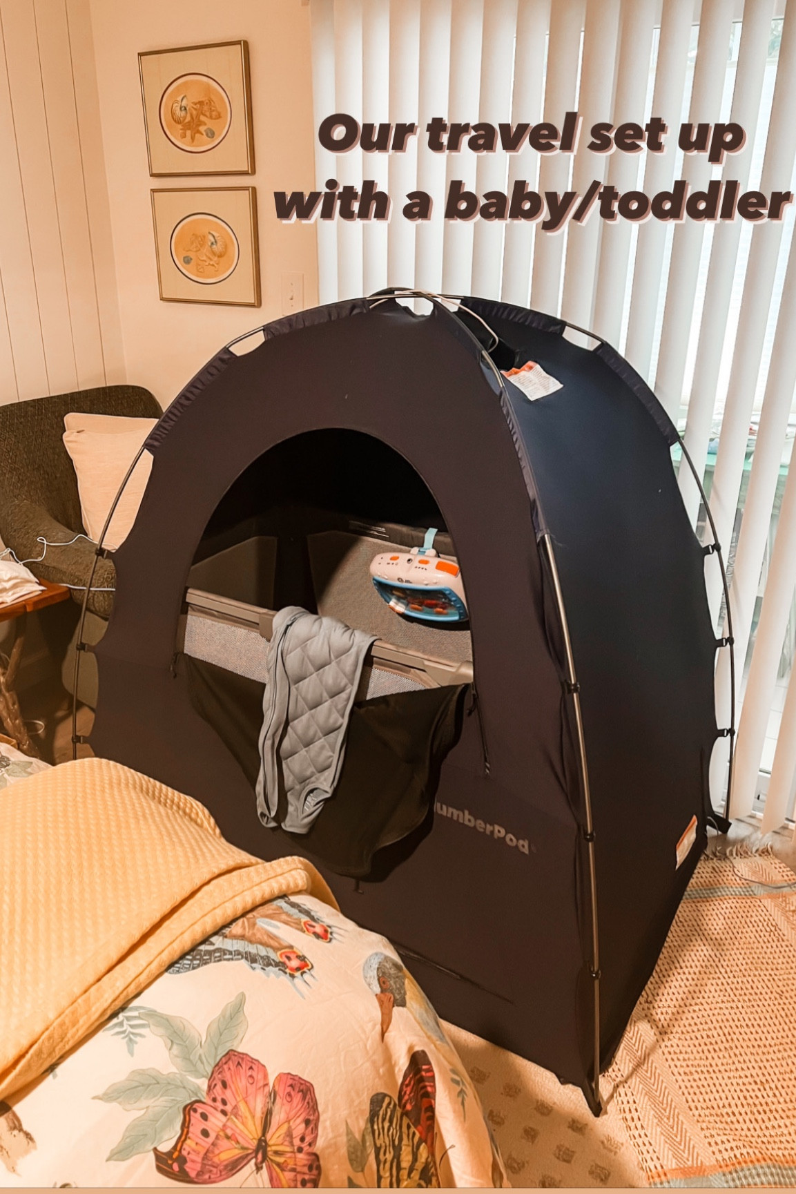 Everything we use for our travel set up with baby/toddler.

AJ- we have him in a travel crib and the slumberpod along with the travel hatch & mini fan for the pod. I have diapers and those essentials right next to the nightstand for easy grabs.

Claira- we have her all set up in the guest room I put pillows under the fitting sheet to make her feel safer. Using the portable noise machine in her room & we just close blinds for nap-time she now at the age where the room doesn’t need to be completely blacked at for nap time if we aren’t home. 

Below are links to AJs exact items we use when traveling. 

#LTKbaby