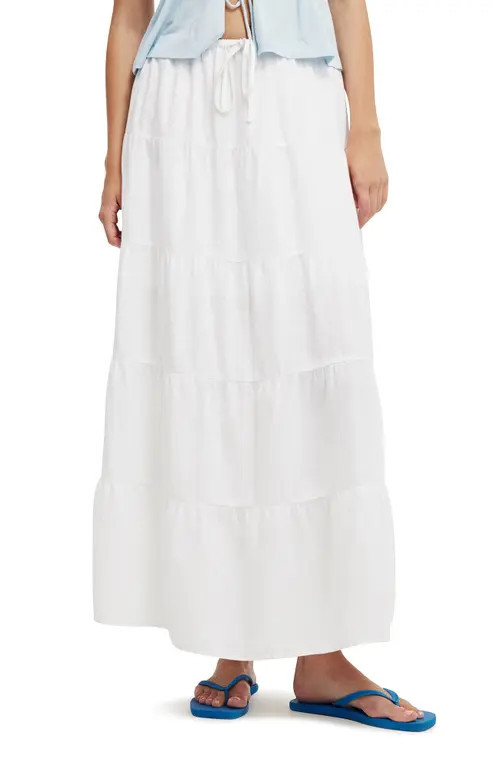 Cotton On Women's Haven Multi Tiered Maxi Skirt in White at Nordstrom, Size 4 | Nordstrom