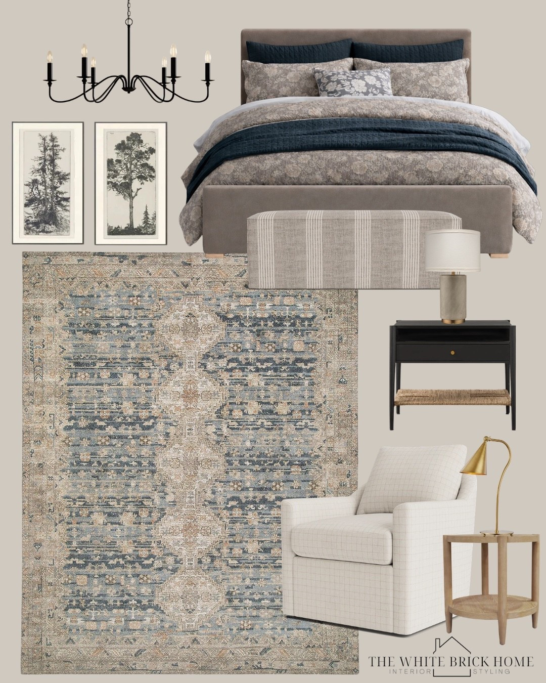 Soft, elevated comfort meets elegance charm - this bedroom is designed to feel as good as it looks. 
🖤🖤
Bed, bedroom, bedroom design, bedroom ideas, bedroom wall art, tree wall art, bedroom decor ideas, area rug, rug, accent chair, chair, nightstand, table lamp, bedside lamp, bedroom lighting, chandelier,  black chandelier, home design, bedroom, bedding, modern bedroom, pottery barn bedroom, McGee bedroom, Etsy, wayfair 


#LTKSeasonal #LTKSaleAlert #LTKHome