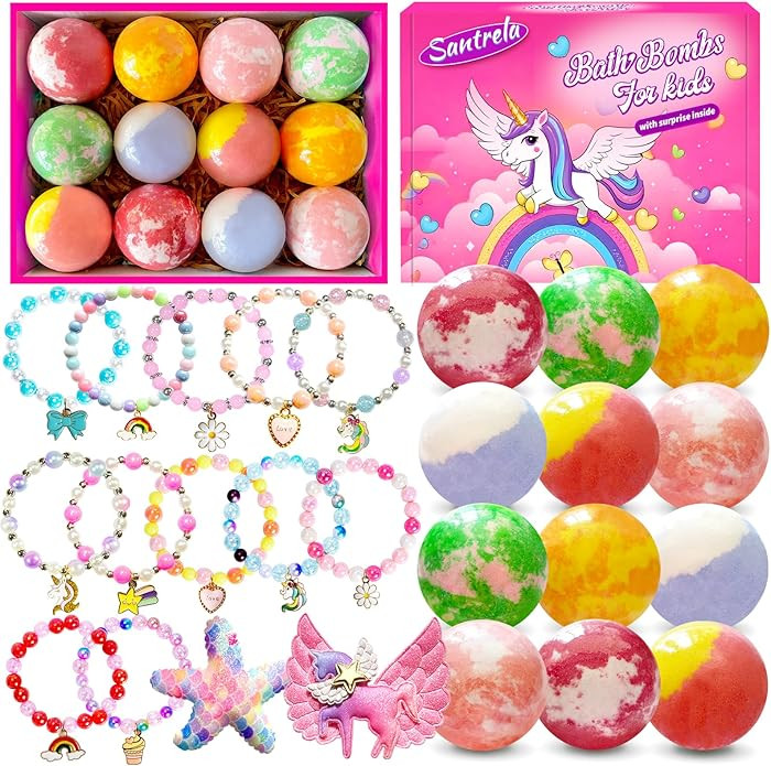 Bath Bombs for Kids Girls with Surprise Toys Inside, Unicorn Bath Bombs with Jewelry Toys, Easter... | Amazon (US)