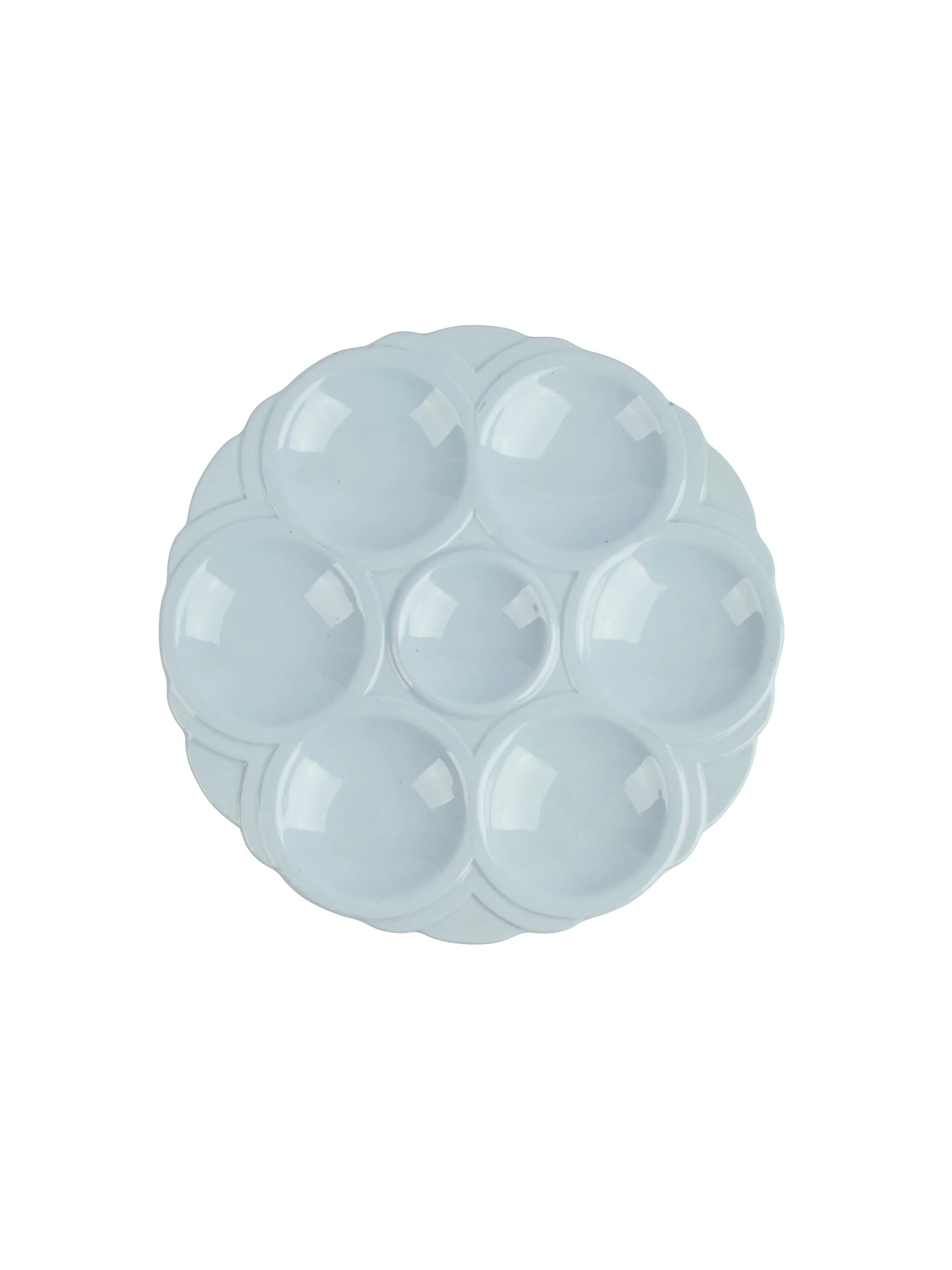 Vintage Art Deco Sarreguemines Slate Blue Oyster Plate | Weston Table