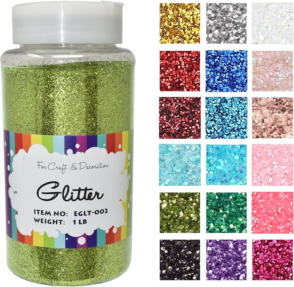 Craft and Party, 1 Pound Bottled Craft Glitter for Craft and Decoration (Apple Green) | Amazon (US)