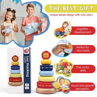 Leo & Friends Leo Stacking Toddler Ring Tower | Target