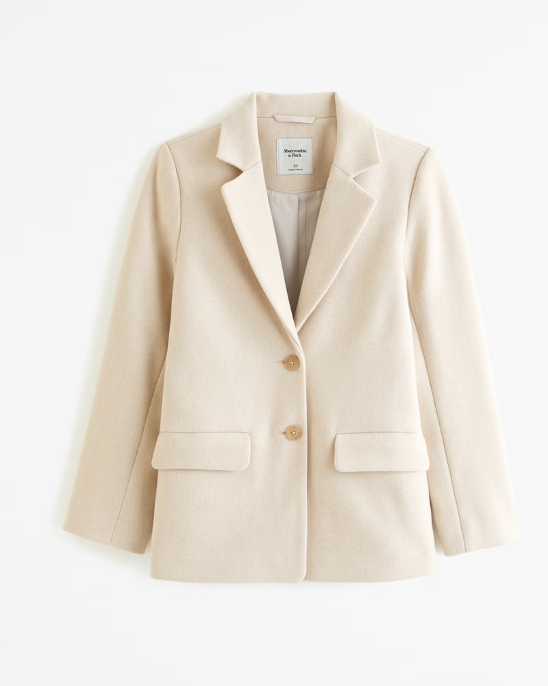 Heavyweight Wool-Blend Blazer Coat | Abercrombie & Fitch (US)