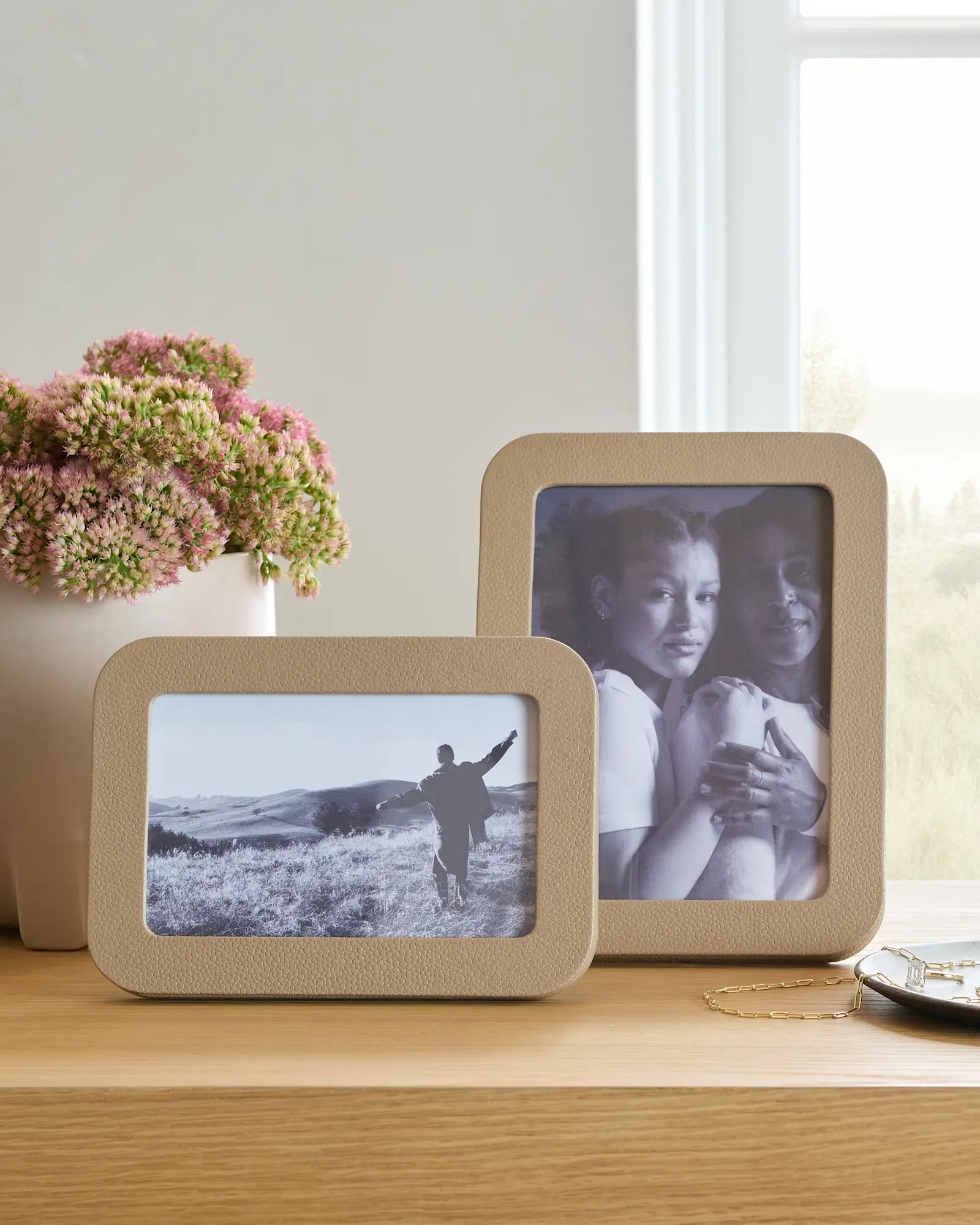 Shagreen Picture Frames - (Set of 2) in Cream | Quince