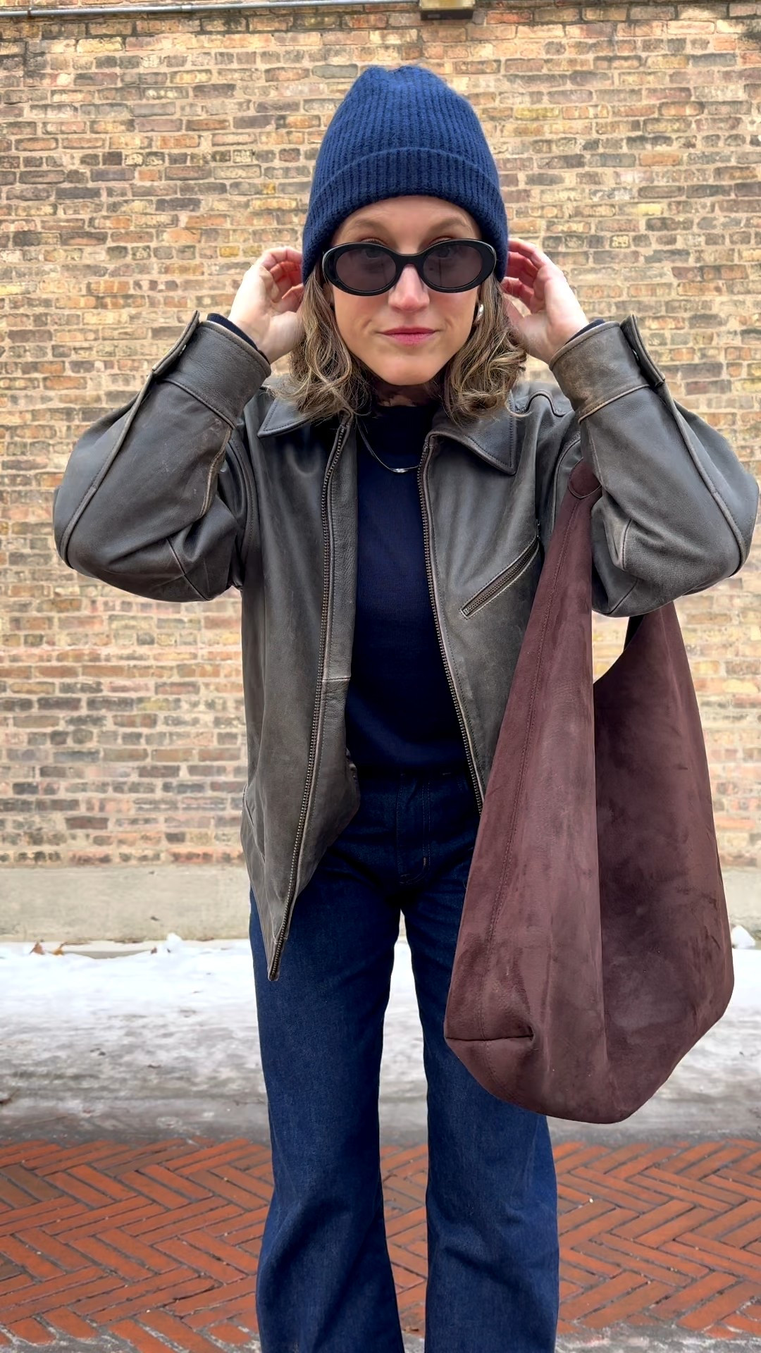 What I Wore: 12.17

Sézane sweater, XS, TTS. Uniqlo base layer underneath, XS, TTS for a slim fit. Quince leather jacket, XS, TTS for an oversized fit. Madewell denim, 25, runs small, size up. Reformation loafers, TTS. Gap bag. Quince beanie. Chunky Silver Hoops and Herringbone Necklace from Sela Designs, ASHLEYROHR10 for 10% off. Madewell sunglasses  

#LTKPetite #LTKOver40 #LTKootd