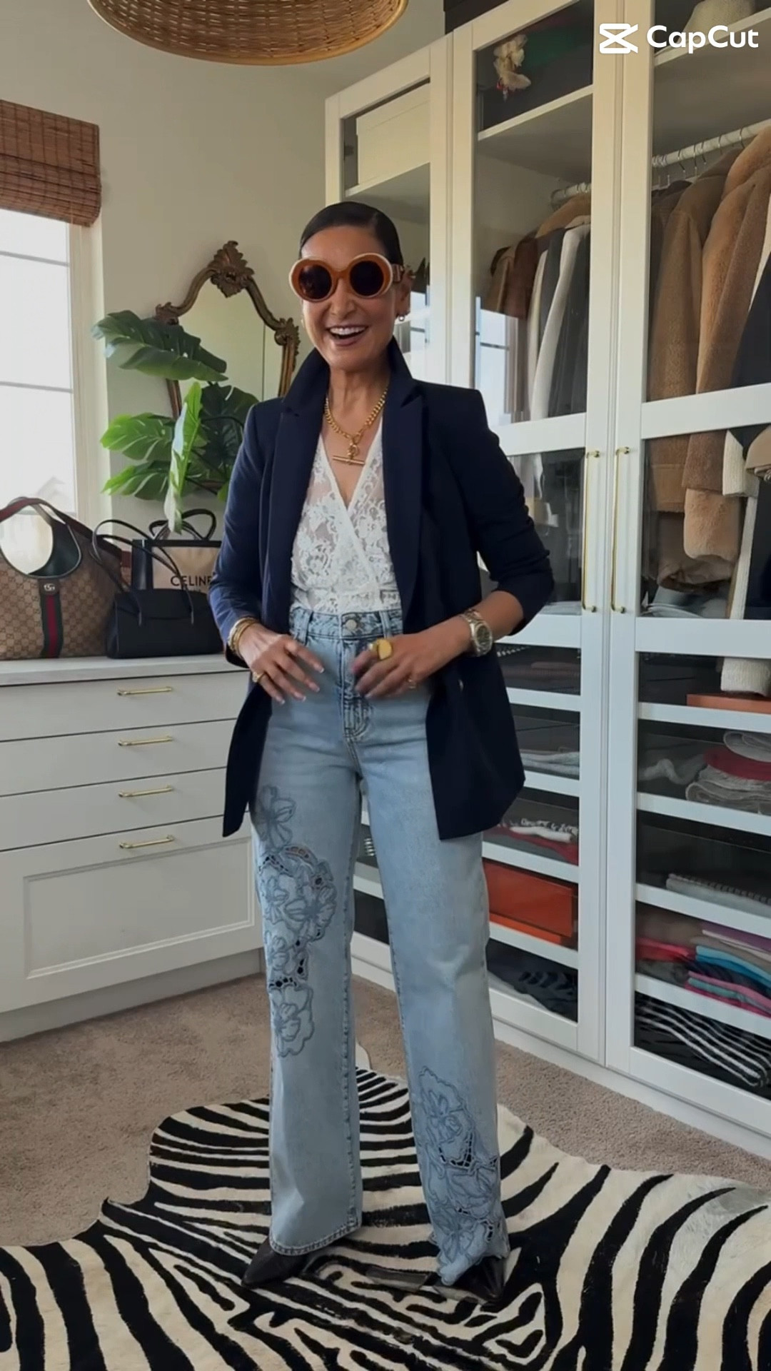 Taking these light wash detailed denim in a slightly dressier direction today. ✨

I paired them with a lace top for a feminine touch and layered a navy blazer over it to pull the whole look together. The mix of delicate lace with structured tailoring makes this outfit feel polished while still keeping the ease of denim.

#LTKootd #LTKgrwm #LTKU