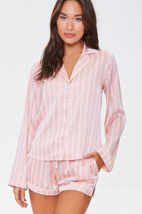 Satin Striped Print Pajama Set | Forever 21 | Forever 21 (US)