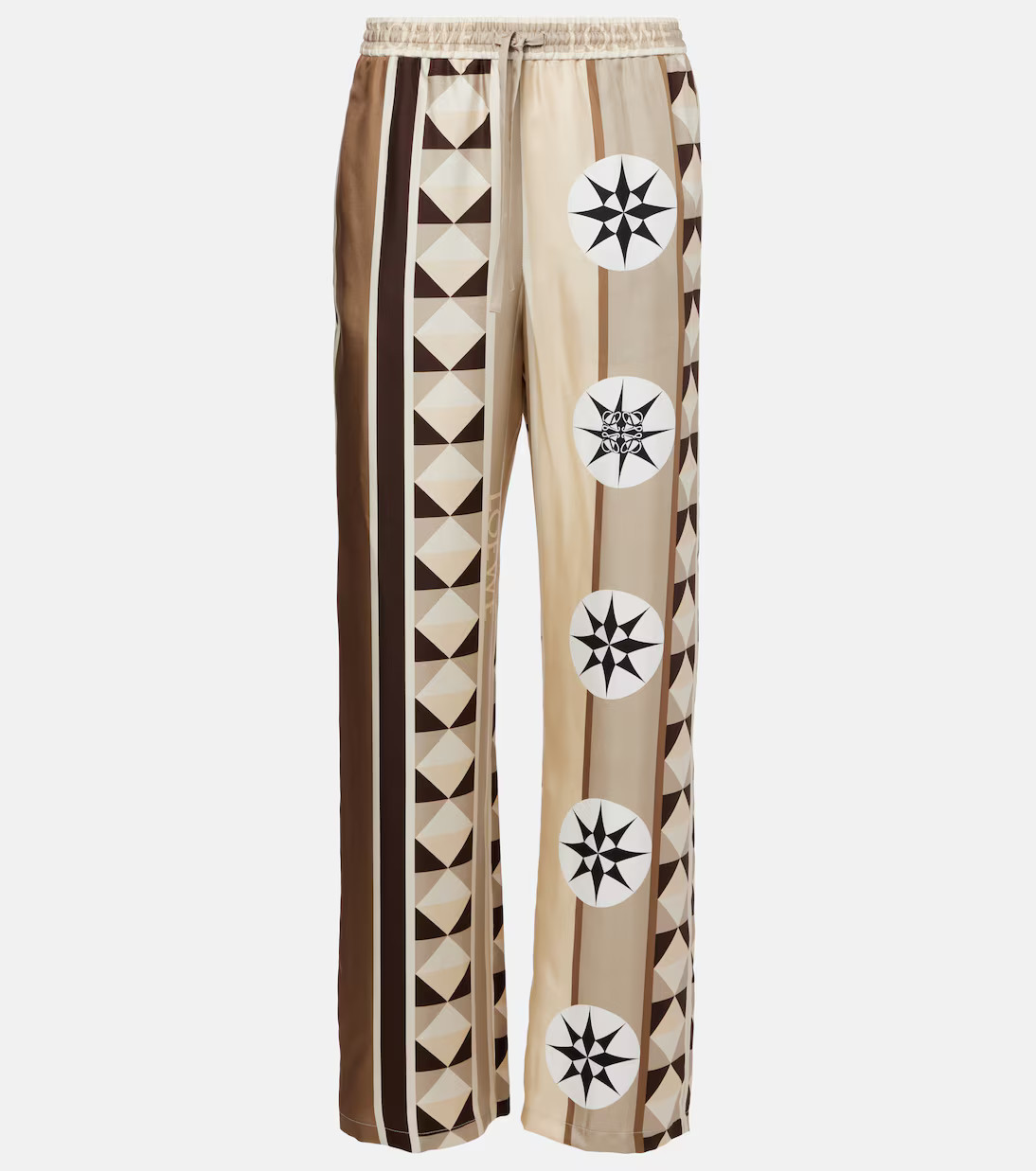 Paula's Ibiza silk satin wide-leg pants | Mytheresa (UK)