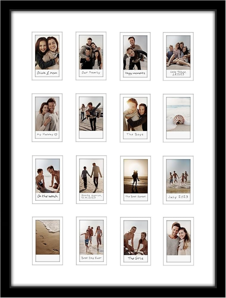 Americanflat 15x20 Instant Film Frame in Black - Instant Mini Film Frame with 16 Openings - Colla... | Amazon (US)