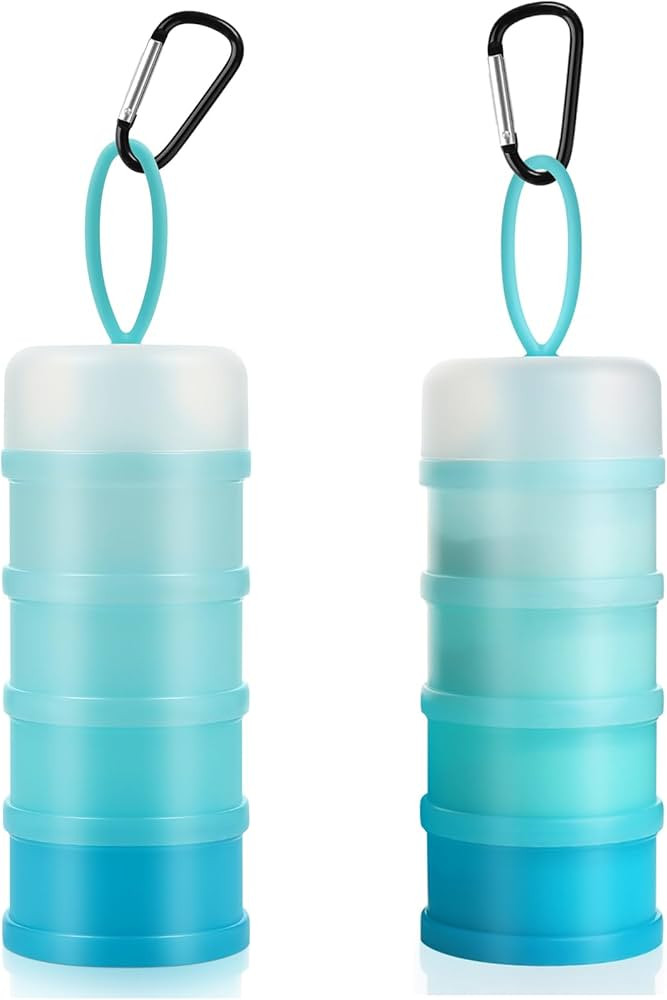 Accmor 2 Pcs Protein Powder Container to Go with Funnels Stand, 4 Compartments Stackable Protein ... | Amazon (US)