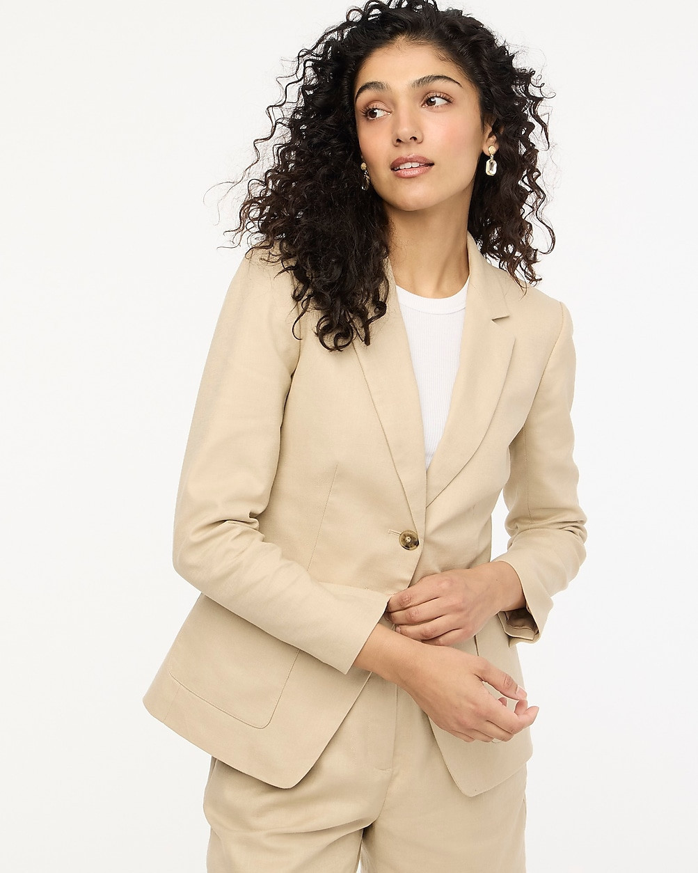 Refined linen-blend blazer | J.Crew Factory