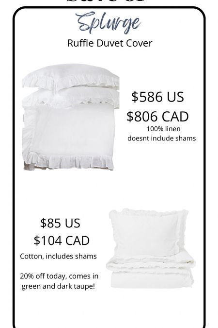 Linen ruffle duvet, get the look for less with the cotton duvet!  On sale today.  

Look for less, white duvet cover 

#LTKhome