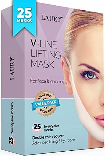 LAUER COSMETIC V Shaped Face Mask Double Chin Reducer V Line Lifting Mask Neck Lift Tape Face Pat... | Amazon (US)