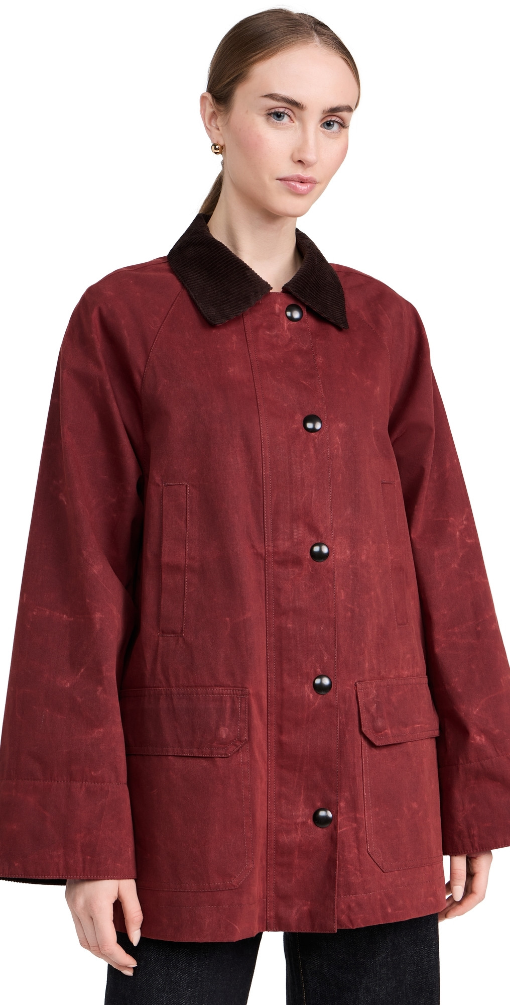 Alex Mill Chiltern Street Barn Jacket In Waxed Cotton Red L | Shopbop