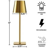 Mainstays 13-inch Gold Rechargeable Table Lamp with Touch Controls and Dimming | Walmart (US)