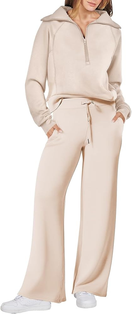 ANRABESS Women 2 Piece Outfits Sweatsuit Oversized Sweatshirt Sweatpants Tracksuit Sweat Lounge M... | Amazon (US)