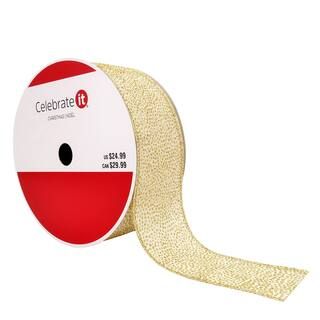 2.5" x 80ft. Taffeta Wired Glitter Ribbon by Celebrate It® Christmas | Michaels Stores